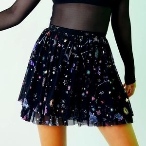 Black Milk Celestial Sketch Sheer Tier Skirt